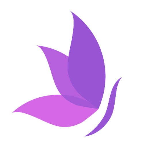 mariposa de perfil de color malva