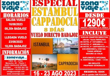 ESTAMBUL CAPADOCIA 8 DÍAS (VUELOS DIRECTOS desde BADAJOZ)