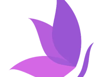 mariposa de perfil de color malva