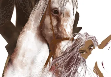 Gitana y caballo. Ilustración.