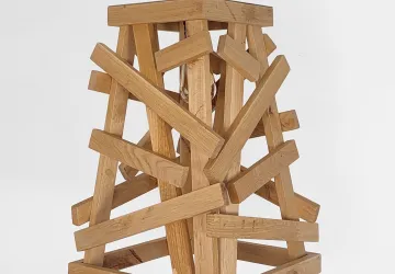 Lámpara listones de roble